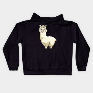 Llama as Professor Kids Hoodie